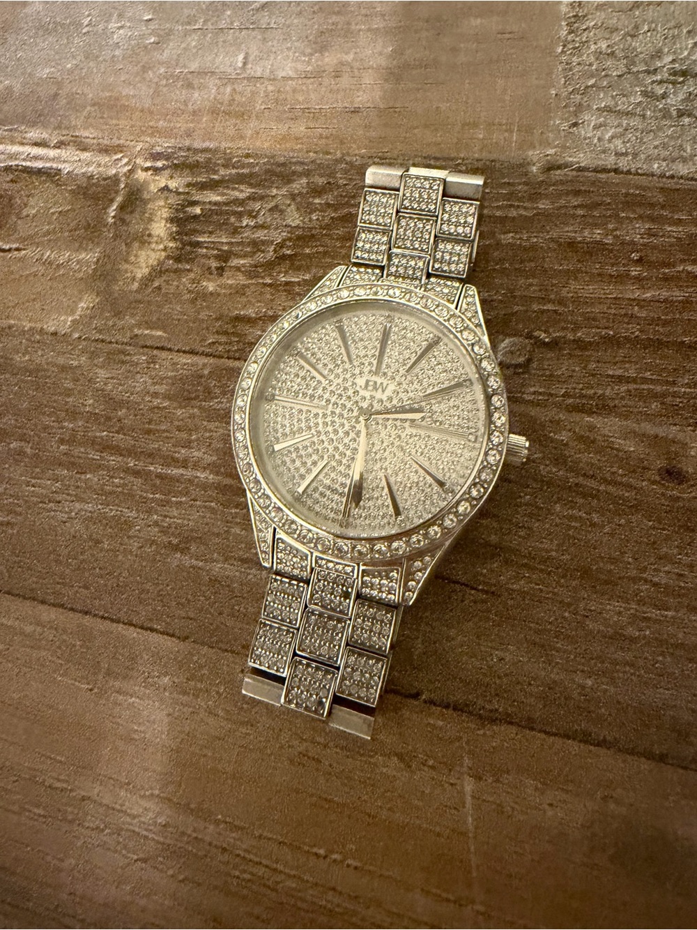 JBW Crystal-Embellished Silver Tone Women's Watch